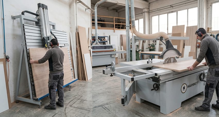 Comparativa entre sierra vertical y sierra escuadradora para madera en entorno de producción